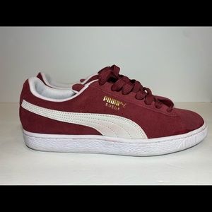 Men's Burgundy Suede Puma Sneakers Size 9